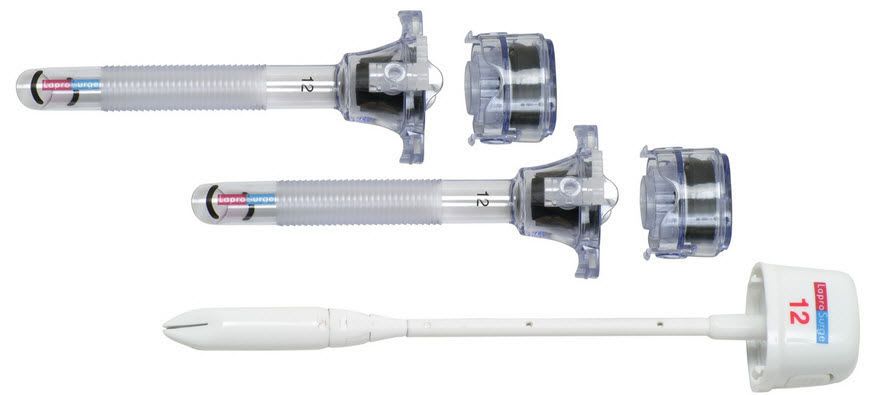 Laparoscopic trocar / with obturator / with insufflation tap / shielded blade 12 mm x 100 mm | EC12DL Auto LaproSurge