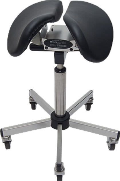 Medical stool / on casters / height-adjustable / saddle seat Stainless Salli Systems Easydoing