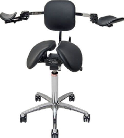 Medical stool / height-adjustable / on casters / saddle seat Salli Systems Easydoing