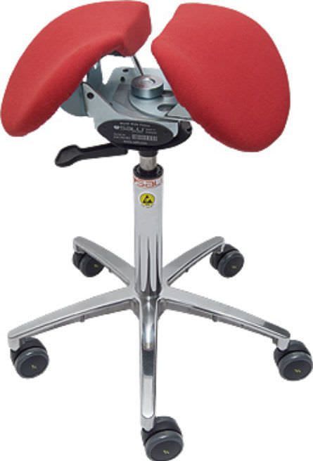 Medical stool / electrical / height-adjustable / saddle seat ESD Salli Systems Easydoing