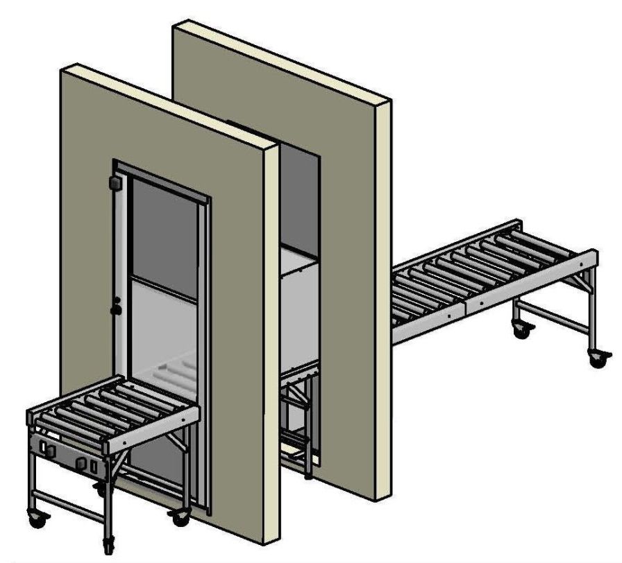 Conveyor for racks / roller Pass Through Cabinet Remeda