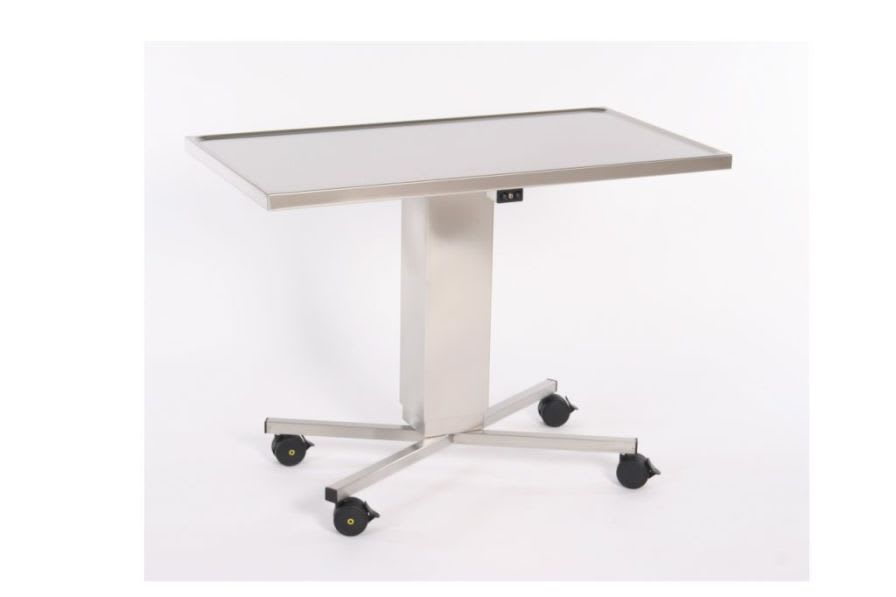 Instrument table / on casters / stainless steel / height-adjustable 100 20 Remeda