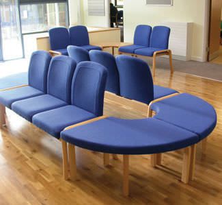 Waiting room seat / with backrest / with armrests / 3-place 160 kg | Haywood B310-3A Teal