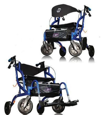 4-caster rollator / folding / height-adjustable / with seat Airgo® Fusion™ Airgo