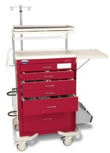 Emergency trolley / with defibrillator shelf / with IV pole / with CPR board APE-2 Armstrong Medical Industries