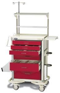 Emergency trolley / with shelf unit / with IV pole / with oxygen cylinder holder PAPE-1 Armstrong Medical Industries