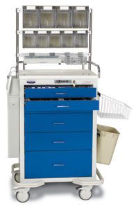 Anesthesia trolley / with shelf unit / with side bin APB-AA-6 Armstrong Medical Industries