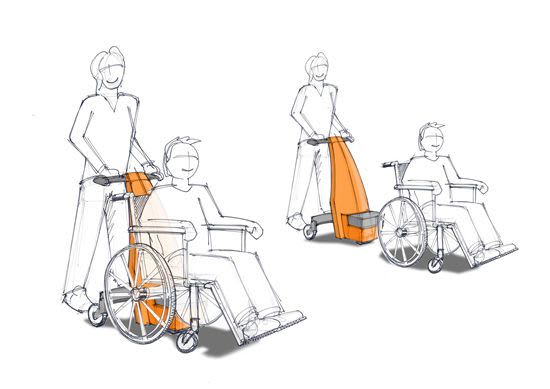 Wheelchair transfer trolley / universal / electrical Beagle Mobility