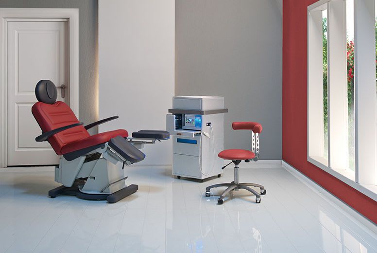 Podiatry examination chair / electrical / height-adjustable / 3-section SLS Podo Gharieni
