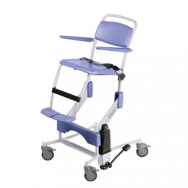 Shower chair / on casters / with armrests / hydraulic FLEXO SCEMED