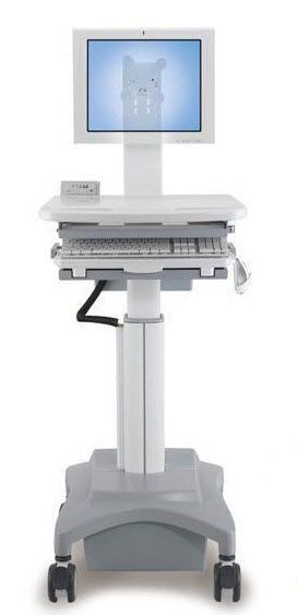 Medical computer cart / height-adjustable / battery-powered HC-131 Modern Solid Industrial