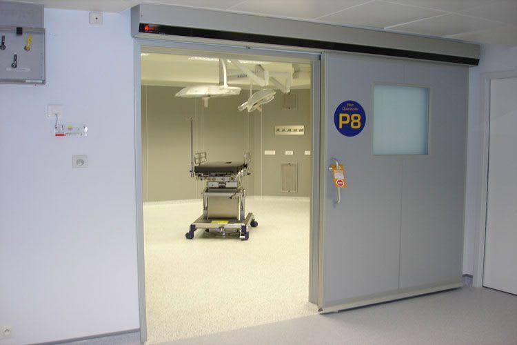 Laboratory door / hospital / sliding / automatic TH7 Tané Hermetic
