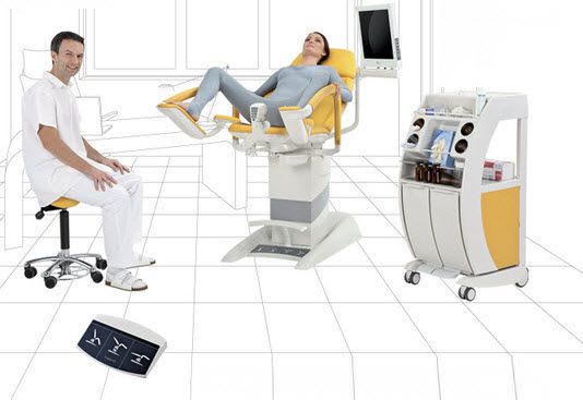 Gynecological examination chair / electrical / height-adjustable / 3-section 180 kg | GRACIE Borcad