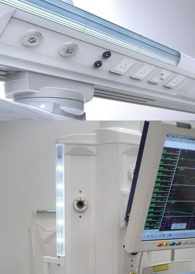 Ceiling-mounted supply beam system / with column / with shelves TT-Port Wuxi Comfort Medical Equipment