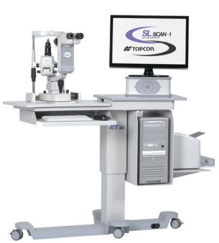 Electric ophthalmic instrument table / height-adjustable / on casters ATE-800 Topcon Europe Medical