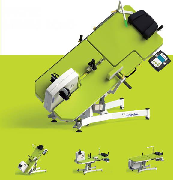 Electrical examination table / on casters / reclining / 2-section XRCISE STRESS ECHO MED Cardiowise