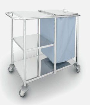 Dirty linen trolley / clean linen / with shelf / 1-bag CR.1550, CR.1551 JMS Mobiliario Hospitalar