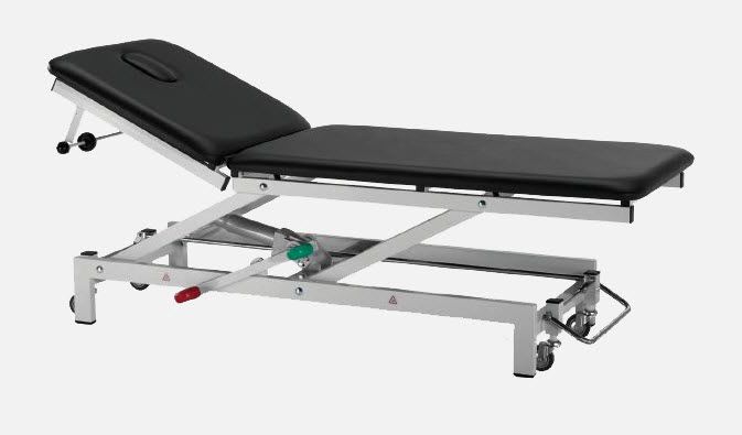 Electrical examination table / on casters / height-adjustable / 2-section DV.1684 JMS Mobiliario Hospitalar