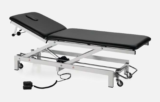 Electrical examination table / height-adjustable / on casters / 2-section DV.1682, DV.1683 JMS Mobiliario Hospitalar
