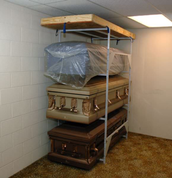Coffin storage rack Affordable Funeral Supply