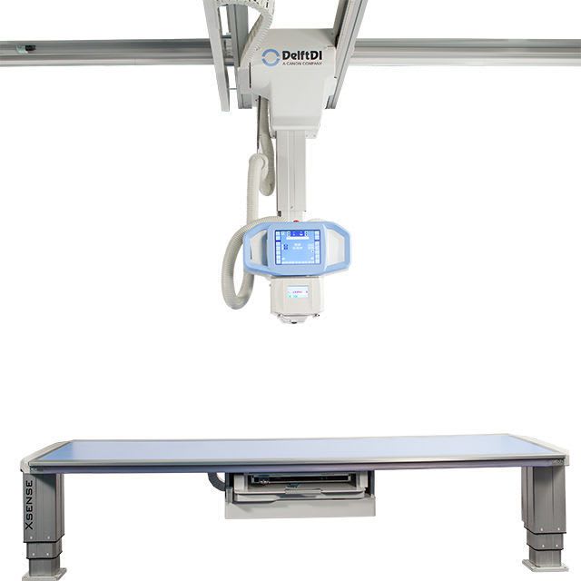 Radiography system (X-ray radiology) / digital / for multipurpose radiography / with ceiling-suspended telescopic tube-stand Xsense DR Delft DI