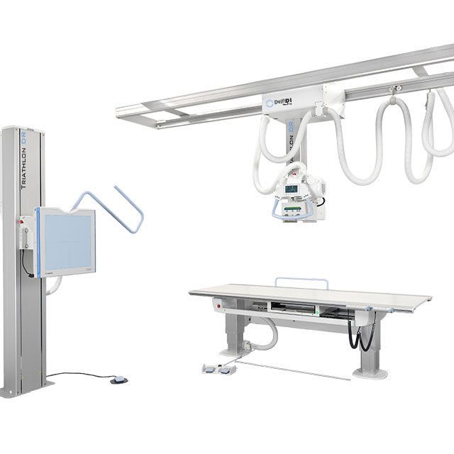 Radiography system (X-ray radiology) / digital / for multipurpose radiography / with vertical bucky stand Triathlon DR Delft DI