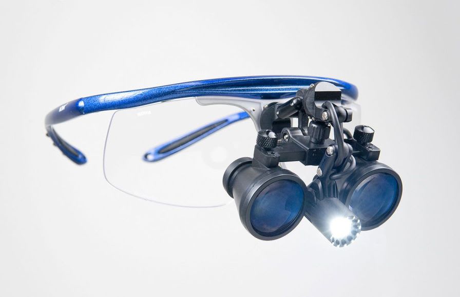 Magnifying loupe with headlamp / with frames MiniScope/MaxiLux LED Hogies