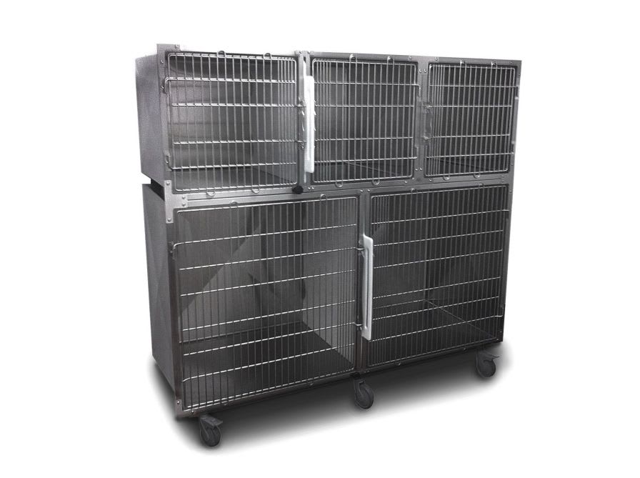 Stainless steel kennel cage / double deck / 5 units 2.03.006 Lubb