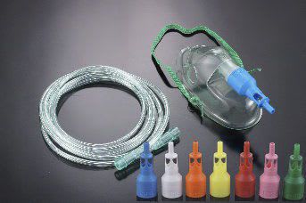 Oxygen mask / facial / PVC / Venturi 22 Ø | VM-98014, VM-98024 Besmed Health Business