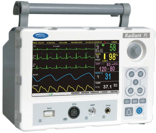 Compact multi-parameter monitor / transport RADIANT P5 Clarity Medical