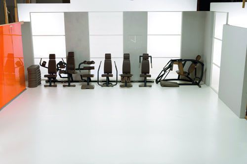Weight training station (weight training) / leg press / traditional Easy Line Technogym