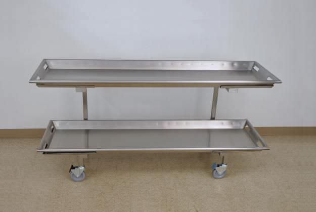 Mobile shelving unit / mortuary storage / stainless steel / 2-shelf JB000 Mopec