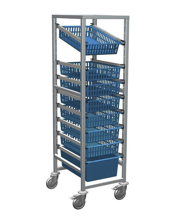 Storage trolley / with basket / open-structure / modular 46441 ZARGES