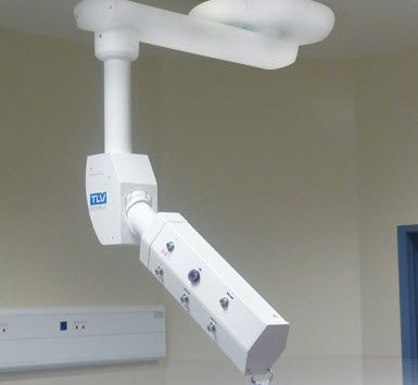 Ceiling-mounted medical pendant / height-adjustable / articulated TECH-CARE Easylift TLV Healthcare