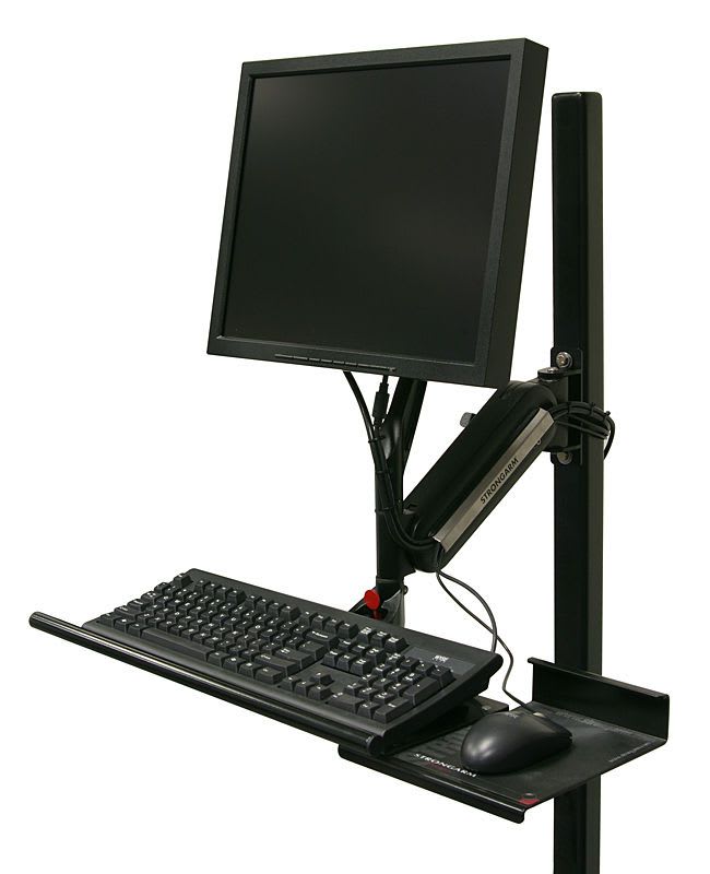 Medical monitor support arm / wall-mounted / with keyboard arm MightyMount Strongarm