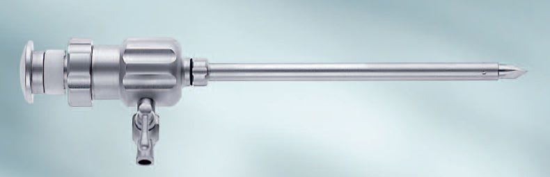 Laparoscopic trocar / with obturator / with insufflation tap / non-rounded tip VOMED Volzer Medizintechnik