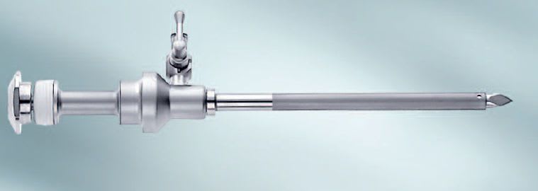 Laparoscopic trocar / with insufflation tap / with obturator / non-rounded tip ø 5,5 mm VOMED Volzer Medizintechnik