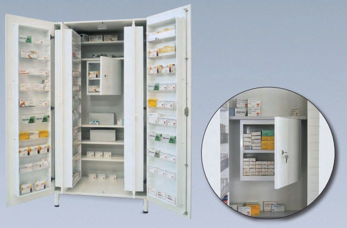 Medical cabinet / medicine / 2-door TIT.10100C, TIT.10100S Titanox