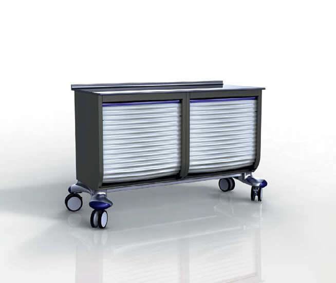 Multi-function trolley / with tambour door / double module / modular 9ZERO1062 Favero Health Projects