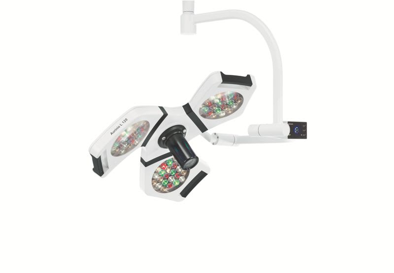 LED surgical light / with video camera / ceiling-mounted / with control panel AURINIO® LED TRILUX