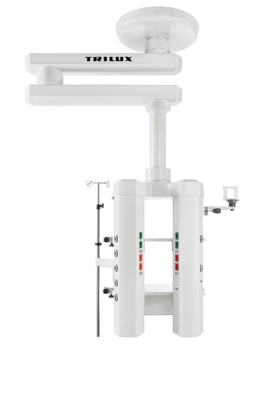 Ceiling-mounted double medical pendant / articulated / with column MEDIDRANT® CSS TRILUX