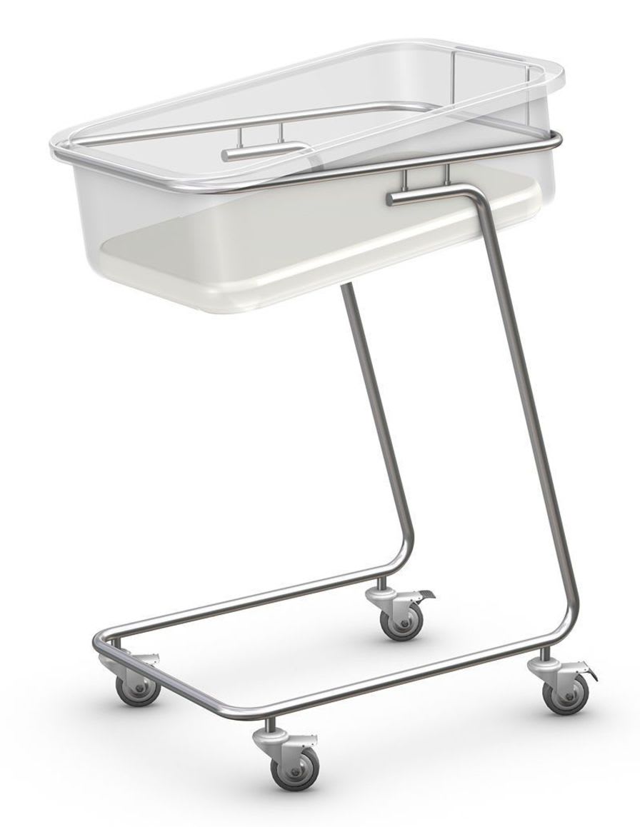 Reverse Trendelenburg hospital baby bassinet / stainless steel / transparent BM-02 TECHMED Sp. z o.o.