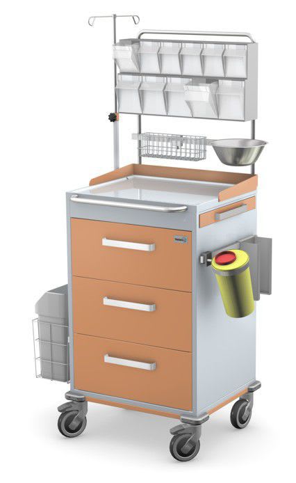 Anesthesia cart / stainless steel ANS/ST series TECHMED Sp. z o.o.