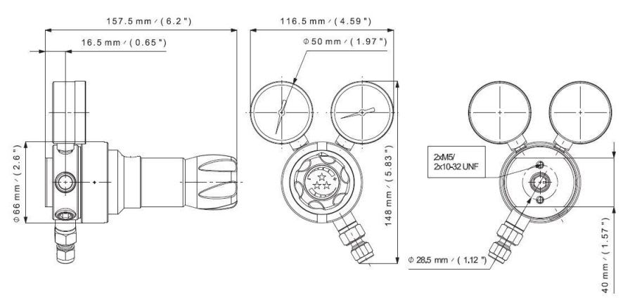 Gas pressure regulator / single-stage / high-pressure / laboratory 200 bar, 5 - 50 Nm3/h | S 220 series CEODEUX MEDITEC