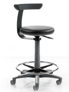 Dental stool / on casters / height-adjustable / with backrest PAUL Sirona Dental Systems