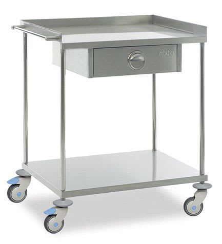 Stainless steel instrument table / on casters / 2-tray MAM 2130 MIXTA STAINLESS STEEL HOSPITAL EQUIPMENTS