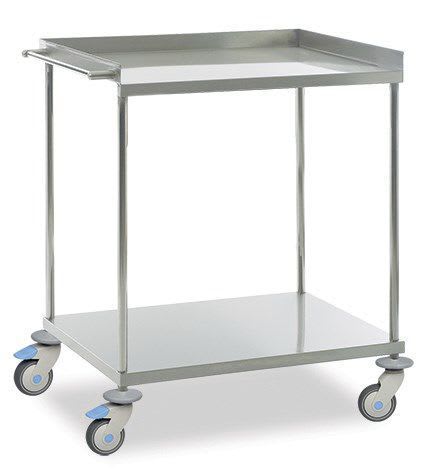 Stainless steel instrument table / on casters / 2-tray MAM 2135 MIXTA STAINLESS STEEL HOSPITAL EQUIPMENTS