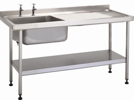 Stainless steel sink / with drainboard / 1-station W/SSE20601R/ST/SHF TEKNOMEK
