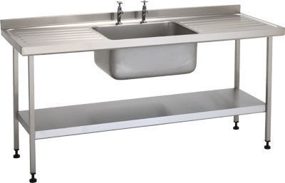 Stainless steel sink / with drainboard / 1-station W/SSE20604N/ST/SHF TEKNOMEK