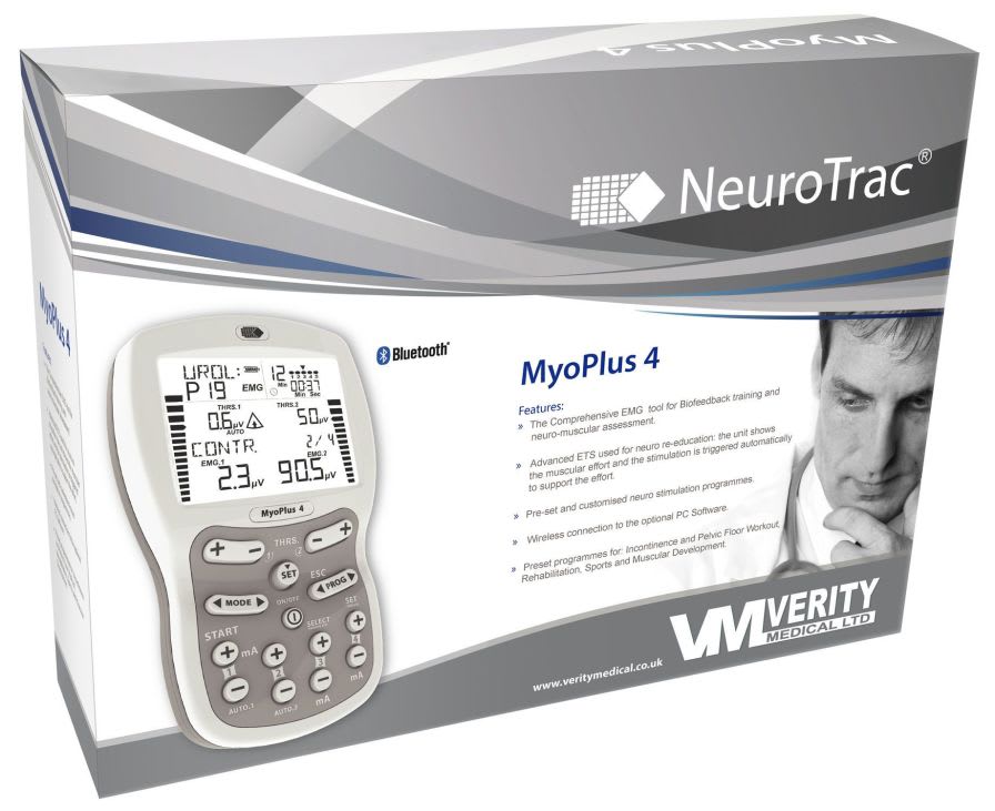 Electro-stimulator (physiotherapy) / hand-held / biofeedback / NMES NeuroTrac® MyoPlus4 Verity Medical